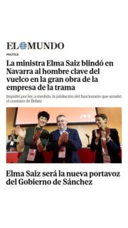 🔴 Pedro Sánchez acaba de nombrar a Elma Saiz nueva portavoz del Gobierno de España.
La ministra de Santos Cerdán, colocada por él. Pupila, subordinada y alumna aventajada de Cerdán igual que Chivite.
Sin duda, una gran apuesta de Sánchez para regodearse en toda la #corrupción que le rodea.